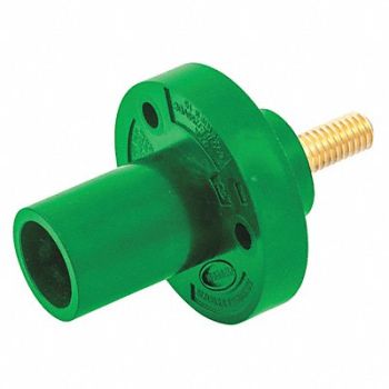 HUBBELL Receptacle Stud Grn Male Taper Nose, 20TP81