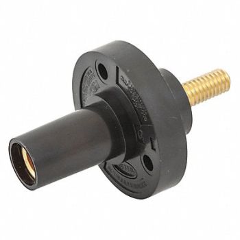 HUBBELL Receptacle Stud Blk Taper Nose Female, 20TP82