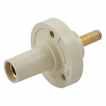 HUBBELL Receptacle Stud Wht Female Taper Nose, 20TP83
