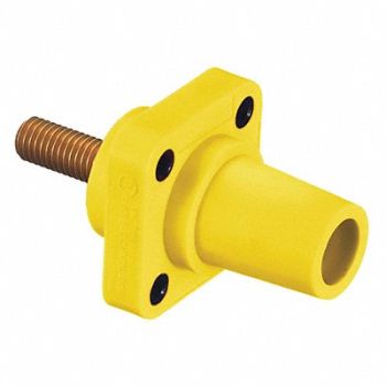 HUBBELL Receptacle Ylw Female Stud Taper Nose, 20TT01