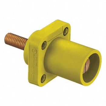 HUBBELL Receptacle 4-4/0 Male Ylw Threaded Stud, 20TR63