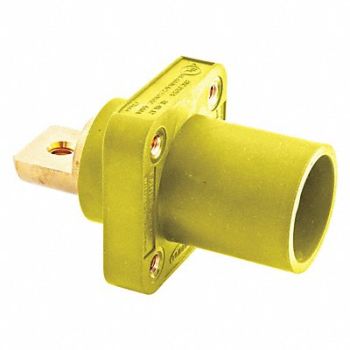 HUBBELL Receptacle Taper Nose Double Set Yellow, 20TR92