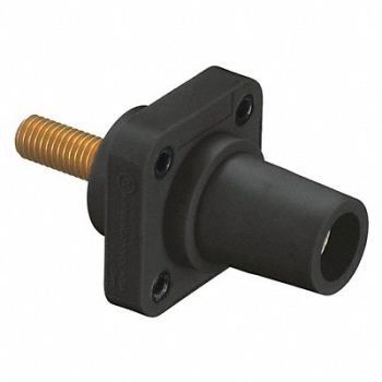 HUBBELL Receptacle Blk Female Stud Taper Nose, 20TR93