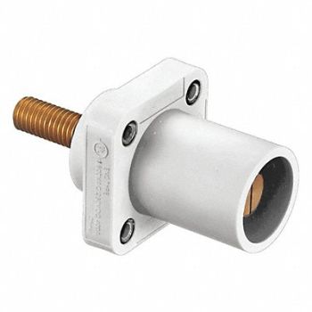 HUBBELL Connector Male White 4 to 4/0 Stud, 20TT08