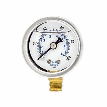 PIC GAUGES Pressure Gauge 1/8 in NPT 1-1/2in, 20TU82