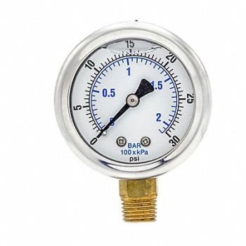 PIC GAUGES Pressure Gauge 1/4 in NPT 2 in, 20TU89