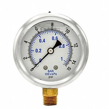 PIC GAUGES Pressure Gauge 1/4 in NPT 2-1/2 in, 20TV13