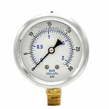PIC GAUGES Pressure Gauge 1/4 in NPT 2-1/2 in, 20TV14