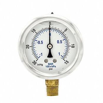 PIC GAUGES Compound Gauge 1/4 NPT 2-1/2, 20TV15
