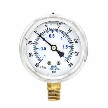 PIC GAUGES Compound Gauge 1/4 in NPT 2-1/2 in, 20TV16