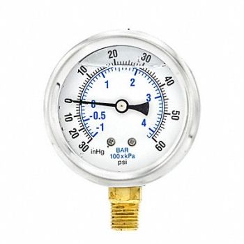 PIC GAUGES Compound Gauge 1/4 in NPT 2-1/2 in, 20TV17