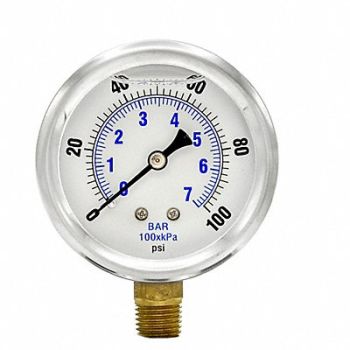 PIC GAUGES Pressure Gauge 1/4 in NPT 2-1/2 in, 20TV22