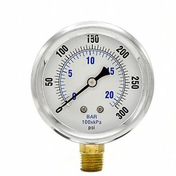 PIC GAUGES Pressure Gauge 1/4 in NPT 2-1/2 in, 20TV25