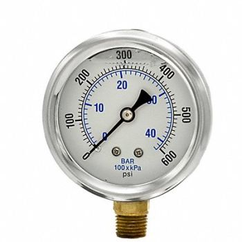 PIC GAUGES Pressure Gauge 1/4 in NPT 2-1/2 in, 20TV28
