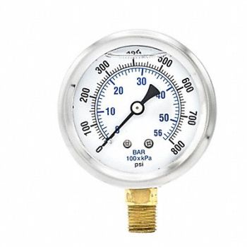 PIC GAUGES Pressure Gauge 1/4 in NPT 2-1/2 in, 20TV29
