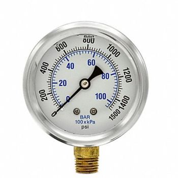 PIC GAUGES Pressure Gauge 1/4 in NPT 2-1/2 in, 20TV31