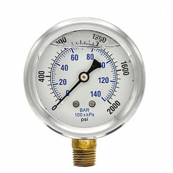 PIC GAUGES Pressure Gauge 1/4 in NPT 2-1/2 in, 20TV32