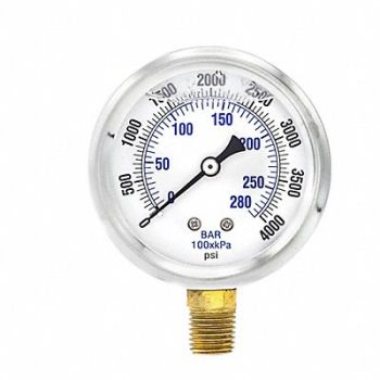 PIC GAUGES Pressure Gauge 1/4 in NPT 2-1/2 in, 20TV33
