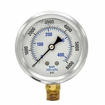 PIC GAUGES Pressure Gauge 1/4 in NPT 2-1/2 in, 20TV35