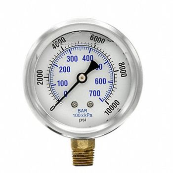 PIC GAUGES Pressure Gauge 1/4 in NPT 2-1/2 in, 20TV37