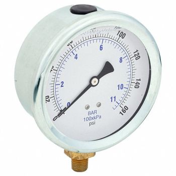 PIC GAUGES H8400 Pressure Gauge Liquid 4 in 160 psi, 20TV50