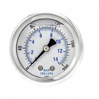 PIC GAUGES Pressure Gauge 1/4 in NPT 2 in, 20TW04