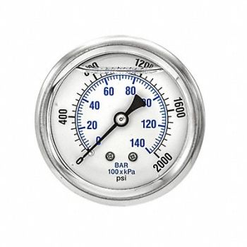 PIC GAUGES Pressure Gauge 1/4 in NPT 2-1/2 in, 20TW43