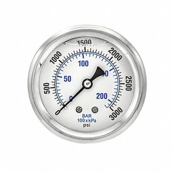 PIC GAUGES Pressure Gauge 1/4 in NPT 2-1/2 in, 20TW44