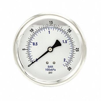 PIC GAUGES Pressure Gauge 1/4 in NPT 4 in, 20TW53