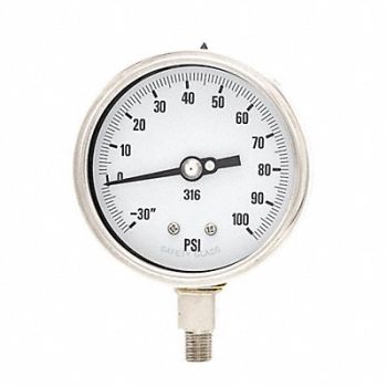 PIC GAUGES H8415 Compound Gauge Heavy Duty 4 in 30/100, 20TX15