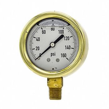 PIC GAUGES Pressure Gauge 1/4 in NPT 2-1/2 in, 20TY16