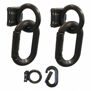 MR. CHAIN Magnet Ring/Carabiner Kit Black PK2, 20VG41