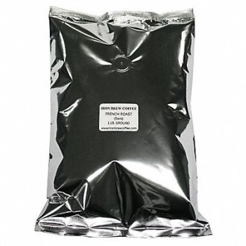 IRON BREW Coffee French Roast Caff Ground PK8, 20VG64