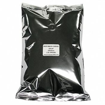 IRON BREW Coffee Arabica DeCaff Ground PK8, 20VG66