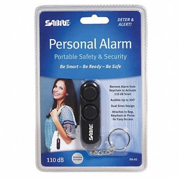 SABRE Personal Protection Alarm 110dB Black, 20VG89