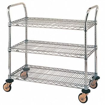METRO Utility Cart Chrome 38x24x38 3 Shelf, 20W655
