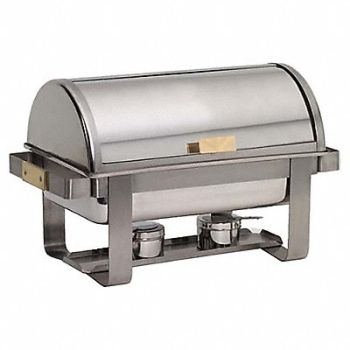 AMERICAN METALCRAFT Chafer Roll Top Stainless/Brass 8 qt., 20X506