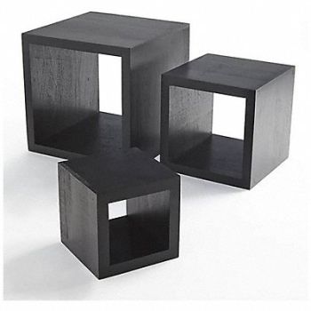 AMERICAN METALCRAFT Riser Set Wood Black, 20X567