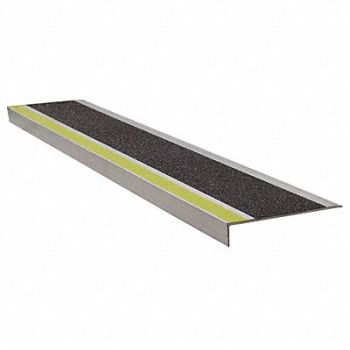 WOOSTER Stair Tread Ylw/Blk 60in W Extruded Alum, 20X798