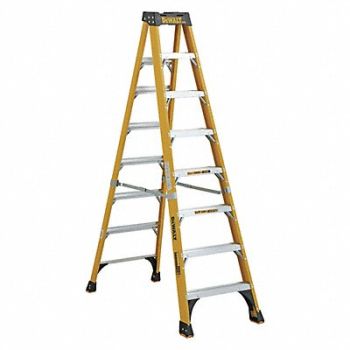 DEWALT Stepladder Fiberglass 8 ft H 500 lb Cap, 20X991