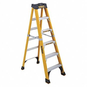 DEWALT Stepladder Fiberglass 6 ft H 375 lb Cap, 20X993