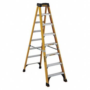 DEWALT Stepladder Fiberglass 8 ft H 375 lb Cap, 20X994