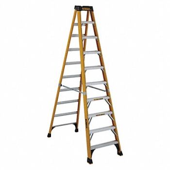 DEWALT Stepladder Fiberglass 10 ft H 375 lb Cap, 20X995