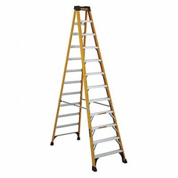 DEWALT Stepladder Fiberglass 12 ft H 375 lb.Cap, 20X996