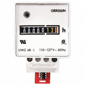 INTERMATIC Hour Meter 24VAC 60 Hz DIN Rail Mount, 20XF07