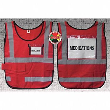 DISASTER MANAGEMENT SYSTEMS H6445 Safety Vest Red Legend Insert Universal, 20XL99