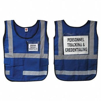 DISASTER MANAGEMENT SYSTEMS H6445 Safety Vest Blue Legend Insert Universal, 20XM03