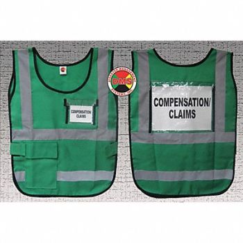 DISASTER MANAGEMENT SYSTEMS H6445 Safety Vest Green Legend Insert Univsl, 20XM04