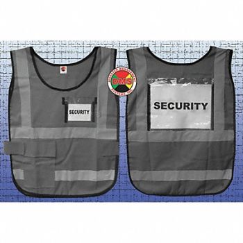 DISASTER MANAGEMENT SYSTEMS H6445 Safety Vest Gray Legend Insert Universal, 20XM06