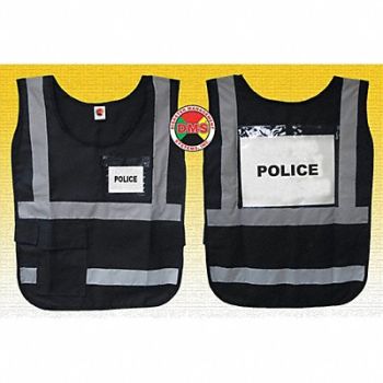 DISASTER MANAGEMENT SYSTEMS H6445 Safety Vest Black Legend Insert Univsl, 20XM07